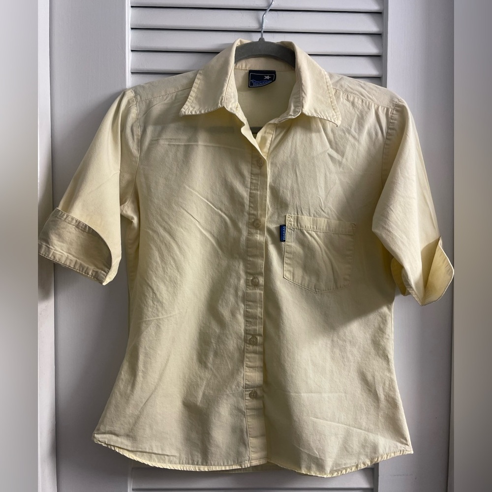 Y2K Tag Rag 3/4 length Button Down Shirt- Juniors (90’s/Pac Sun/Surfer)